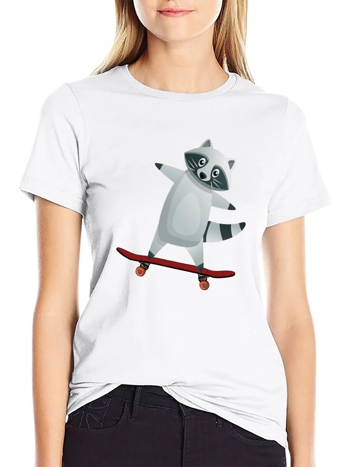 Raccoon Skateboarder Graphic Tee product image 8