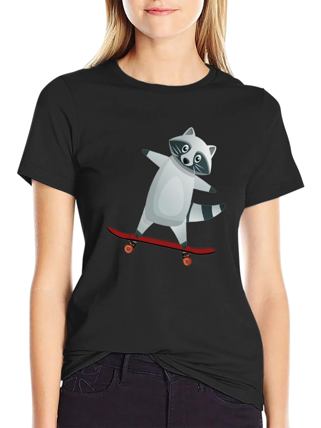Raccoon Skateboarder Graphic Tee product image 2