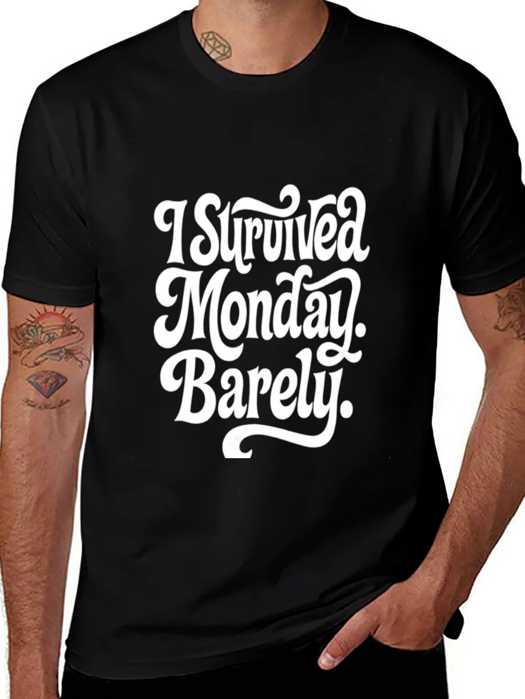 I Survived Monday Barely T-Shirt product image 1