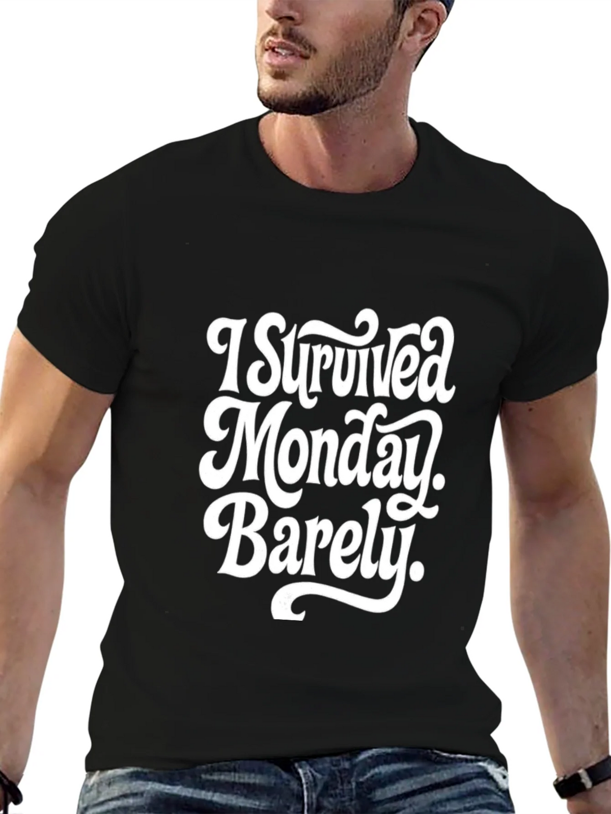 I Survived Monday Barely T-Shirt product image 6