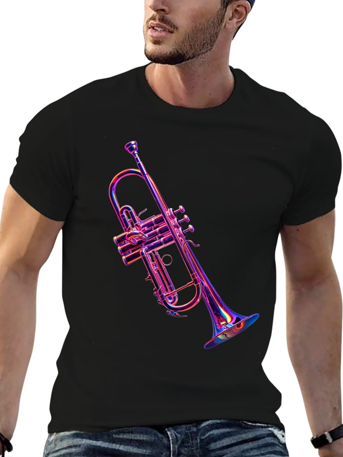 Vibrant Trumpet Graphic Tee - Music Lovers Apparel product image 6