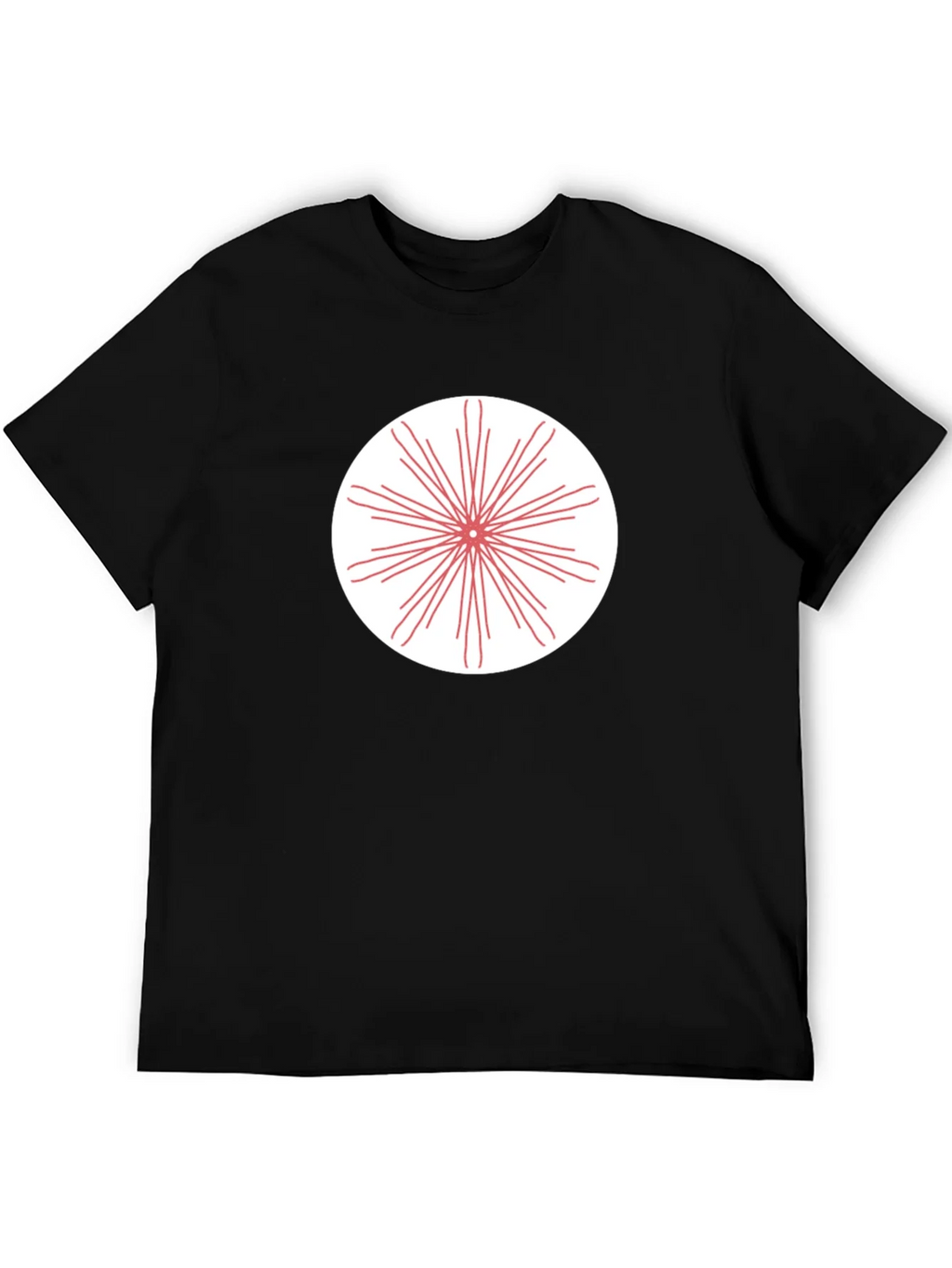 Black T-Shirt with Radial Burst Graphic product image 5