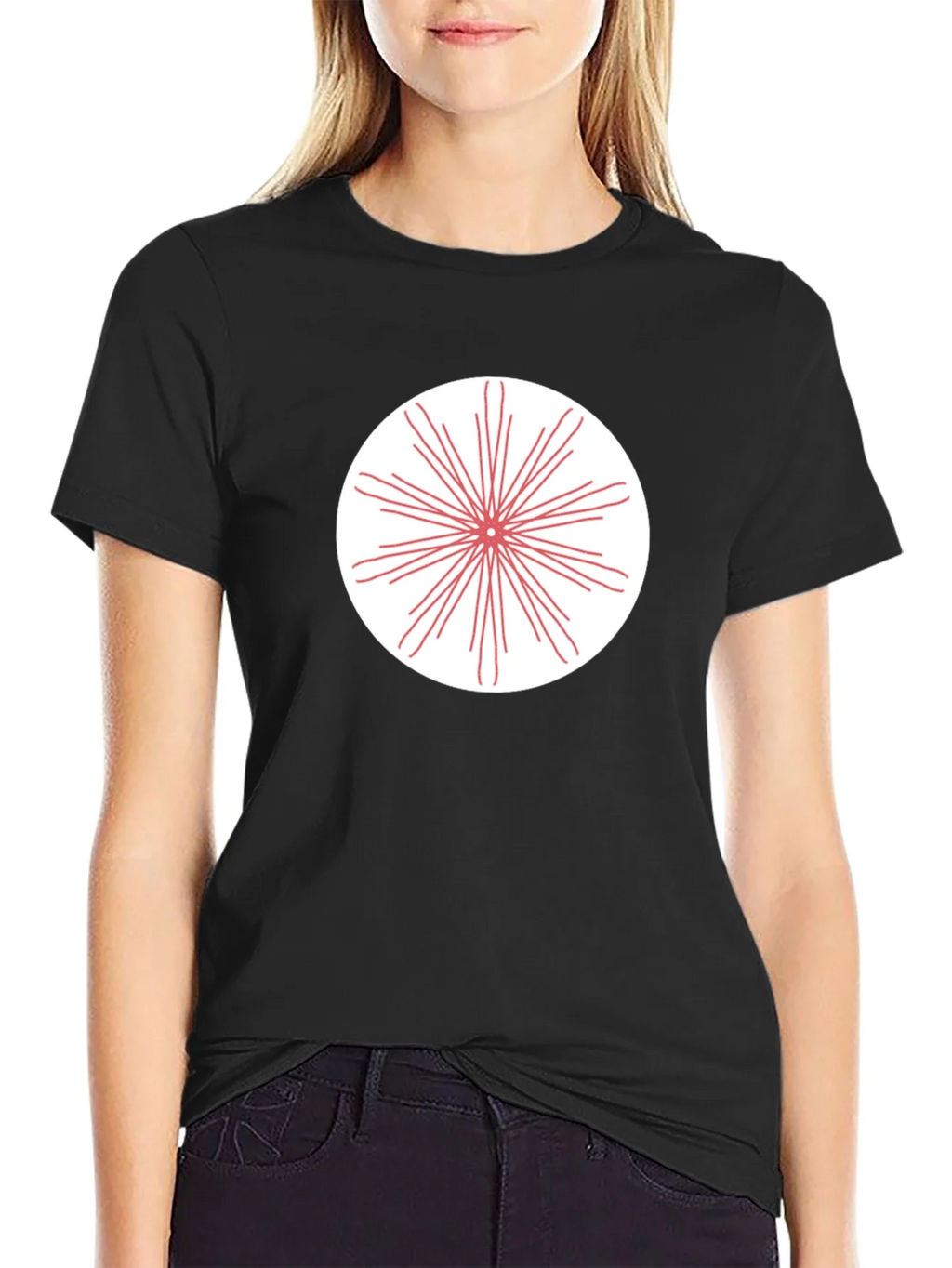 Black T-Shirt with Radial Burst Graphic product image 2
