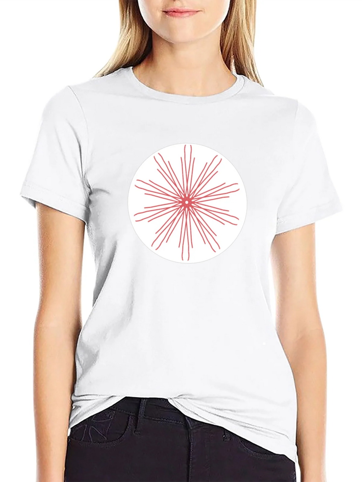 Black T-Shirt with Radial Burst Graphic product image 8