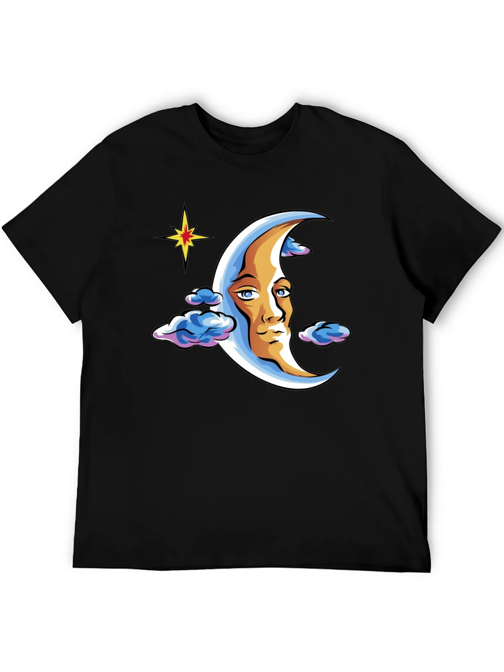 Moon Man Graphic T-Shirt - Black Crew Neck Tee product image 5