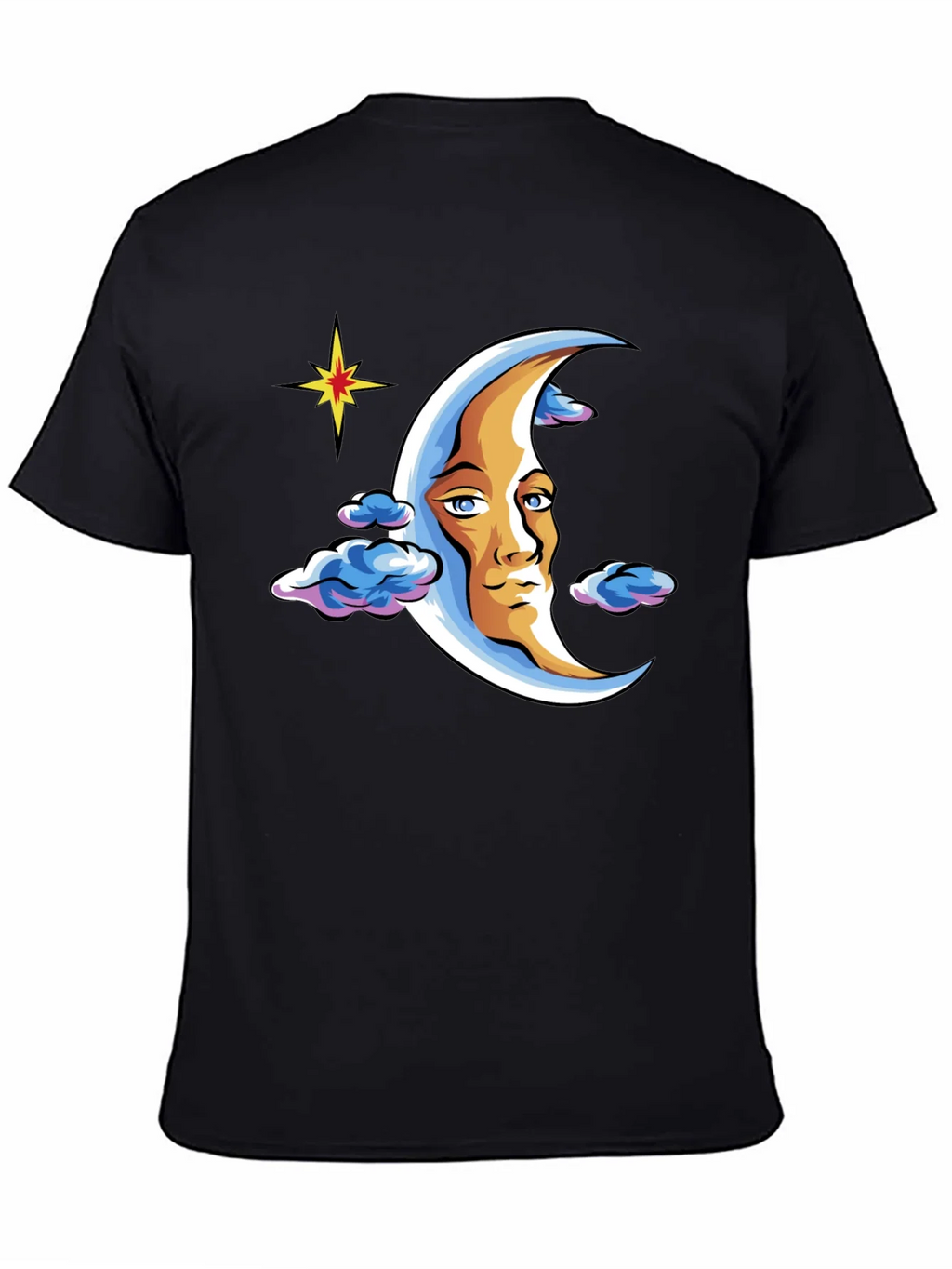Moon Man Graphic T-Shirt - Black Crew Neck Tee product image 4
