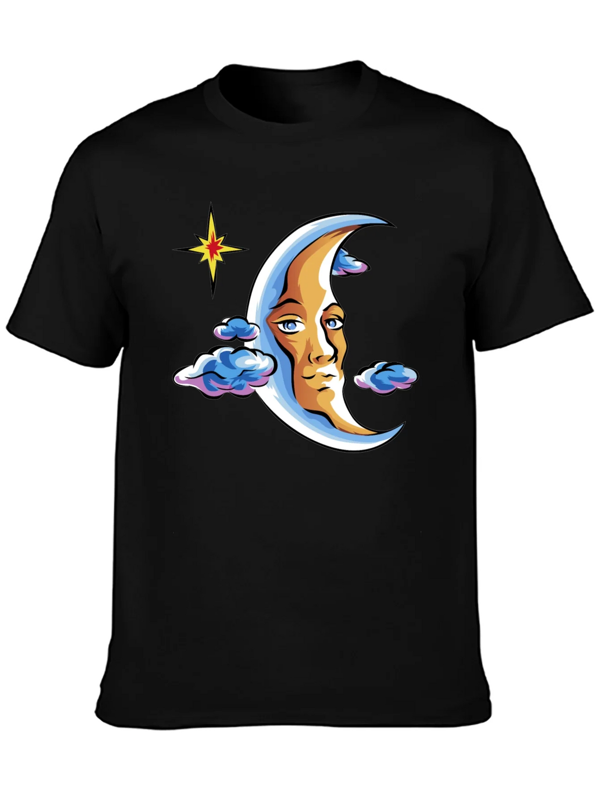 Moon Man Graphic T-Shirt - Black Crew Neck Tee product image 3