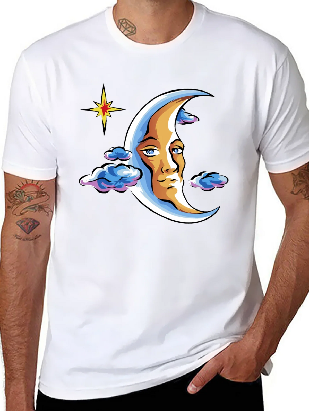 Moon Man Graphic T-Shirt - Black Crew Neck Tee product image 7