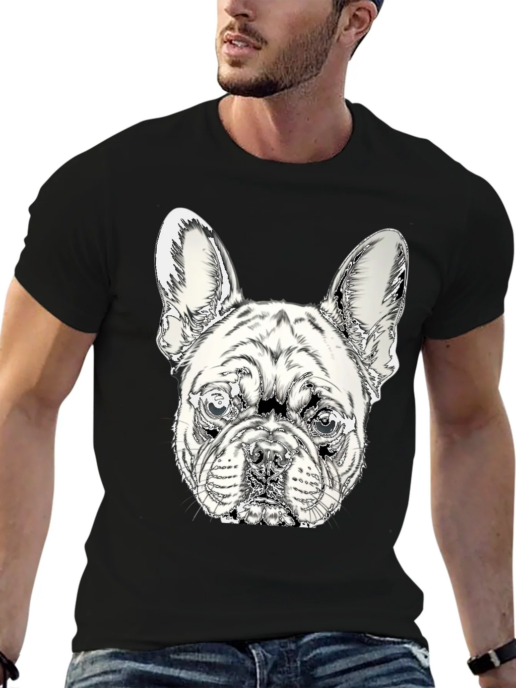 French Bulldog Graphic Tee - Stylish Black Cotton Shirt product image 6