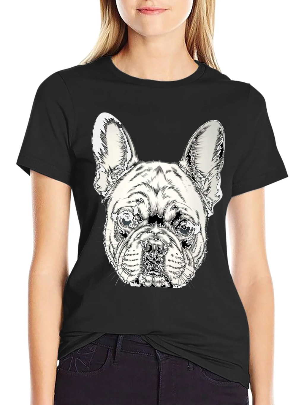 French Bulldog Graphic Tee - Stylish Black Cotton Shirt product image 2