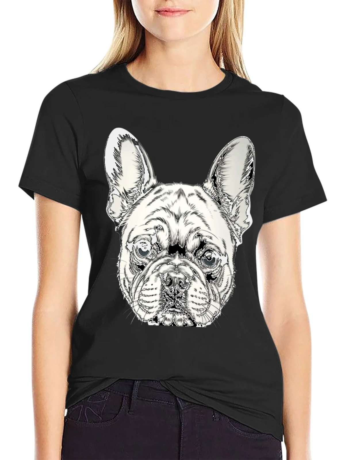 French Bulldog Graphic Tee - Stylish Black Cotton Shirt product image 2