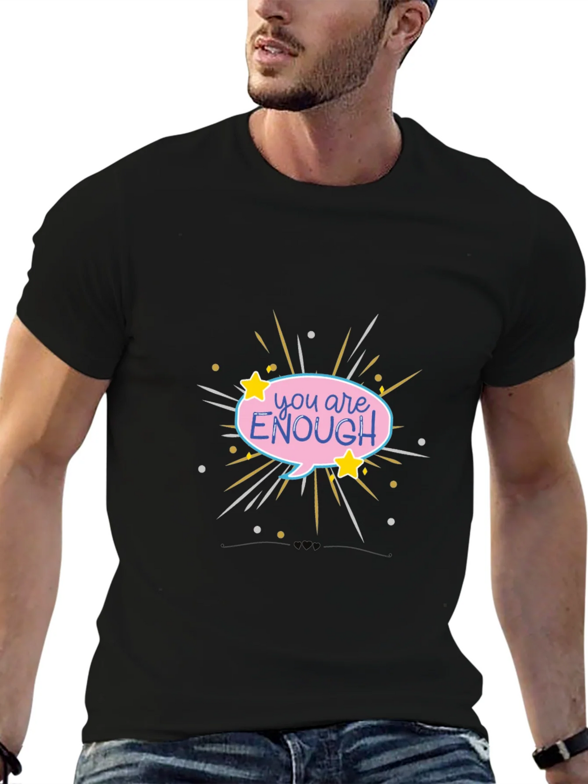 You Are Enough Graphic Tee - Black Comfort Fit product image 6