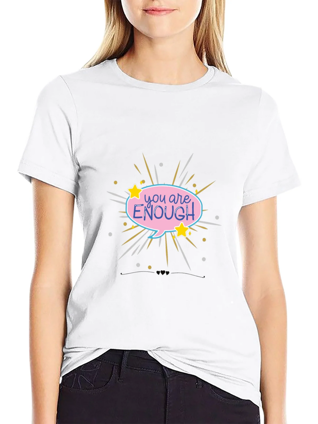 You Are Enough Graphic Tee - Black Comfort Fit product image 8