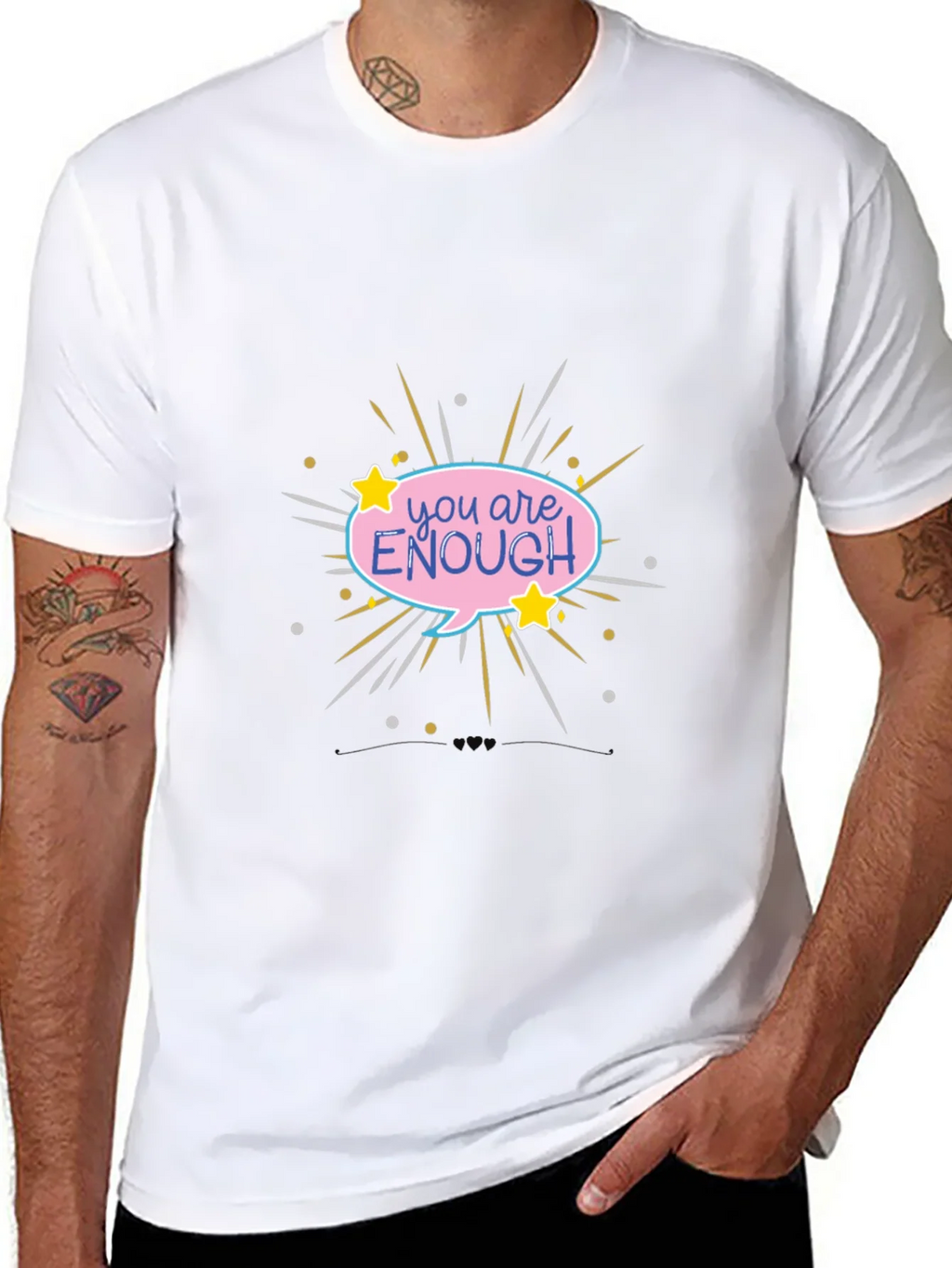 You Are Enough Graphic Tee - Black Comfort Fit product image 7