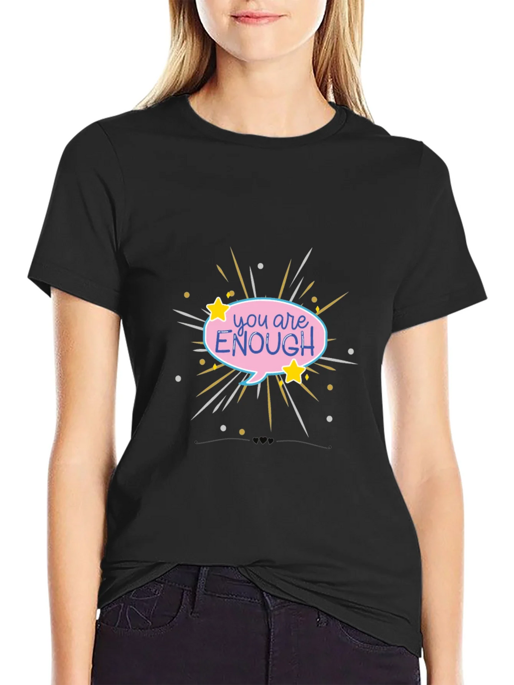 You Are Enough Graphic Tee - Black Comfort Fit product image 2