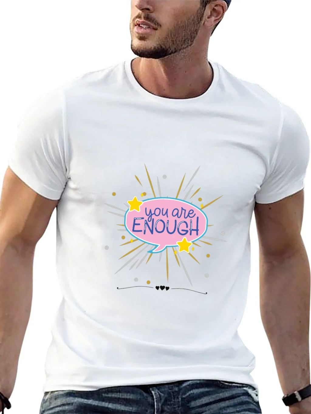 You Are Enough Graphic Tee - Black Comfort Fit product image 12