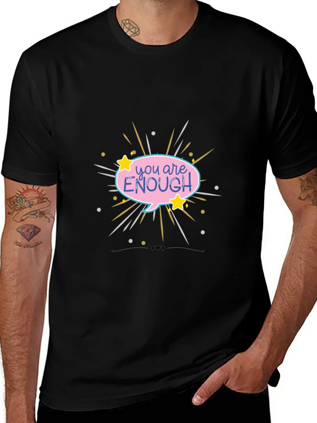 You Are Enough Graphic Tee - Black Comfort Fit product image 1