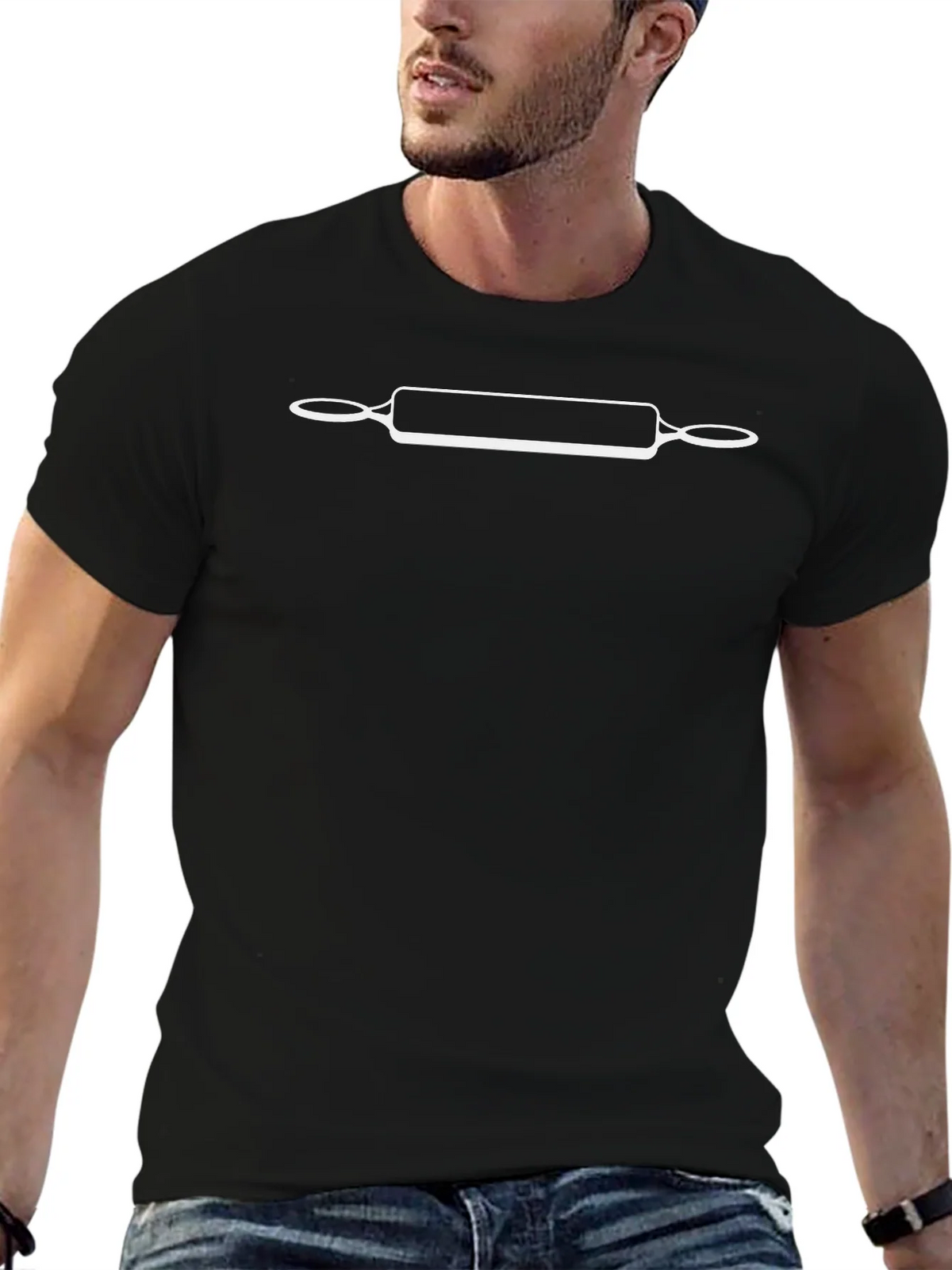 Rolling Pin Graphic Black T-Shirt product image 6