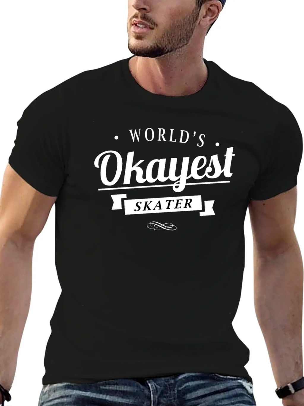 Worlds Okayest Skater T-Shirt - Funny Skateboarding Tee product image 6