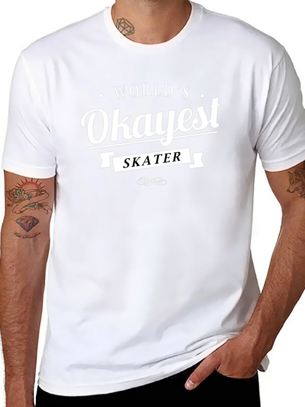 Worlds Okayest Skater T-Shirt - Funny Skateboarding Tee product image 7