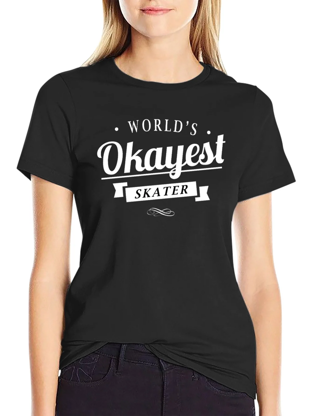 Worlds Okayest Skater T-Shirt - Funny Skateboarding Tee product image 2