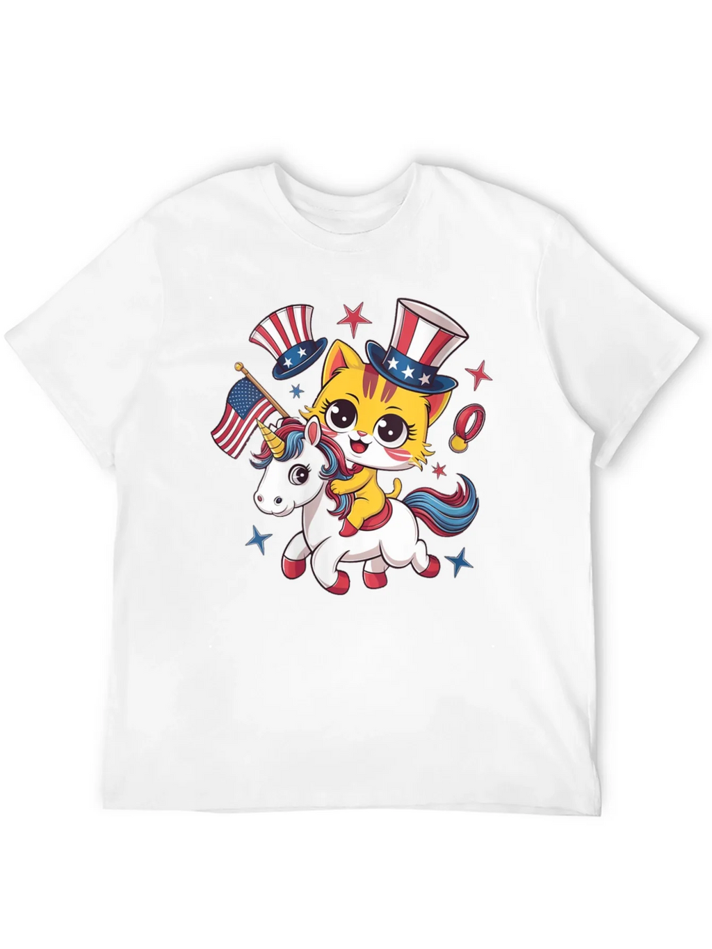Patriotic Cat Riding Unicorn T-Shirt product image 11