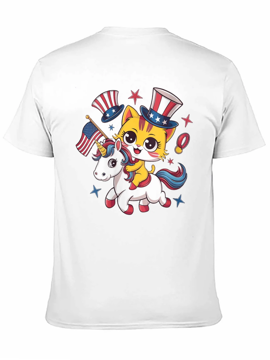 Patriotic Cat Riding Unicorn T-Shirt product image 10
