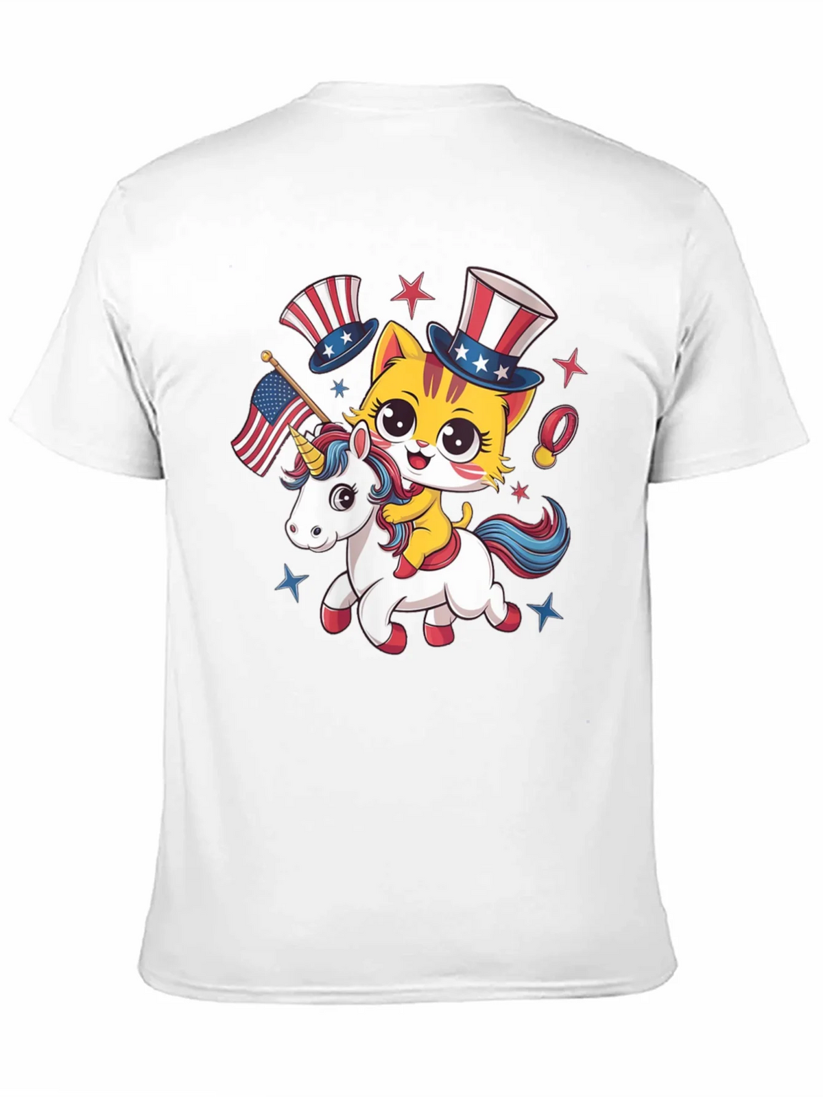 Patriotic Cat Riding Unicorn T-Shirt product image 10