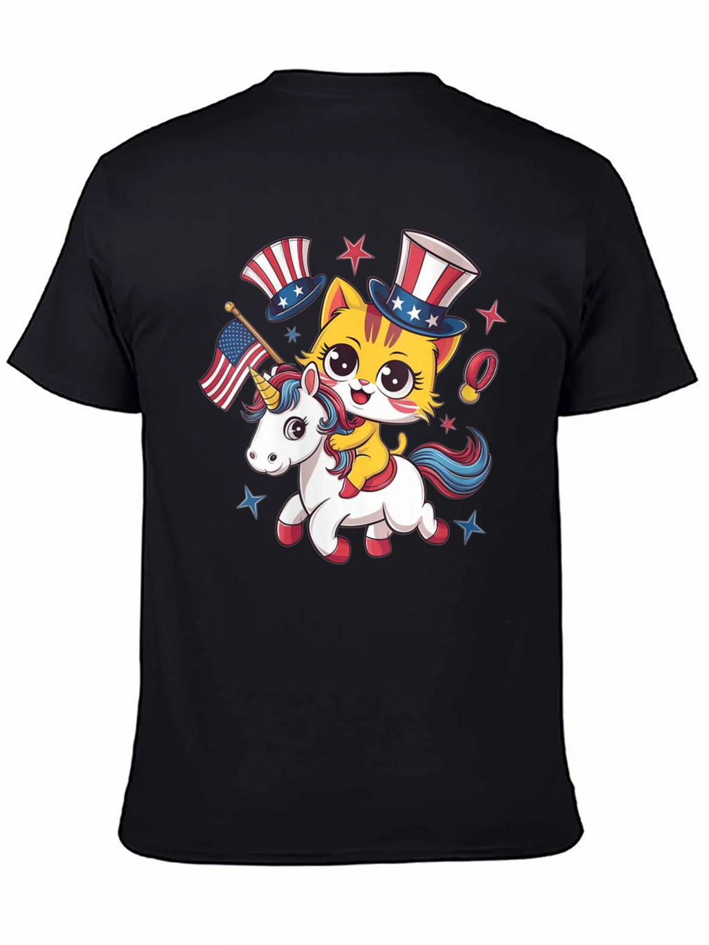 Patriotic Cat Riding Unicorn T-Shirt product image 4
