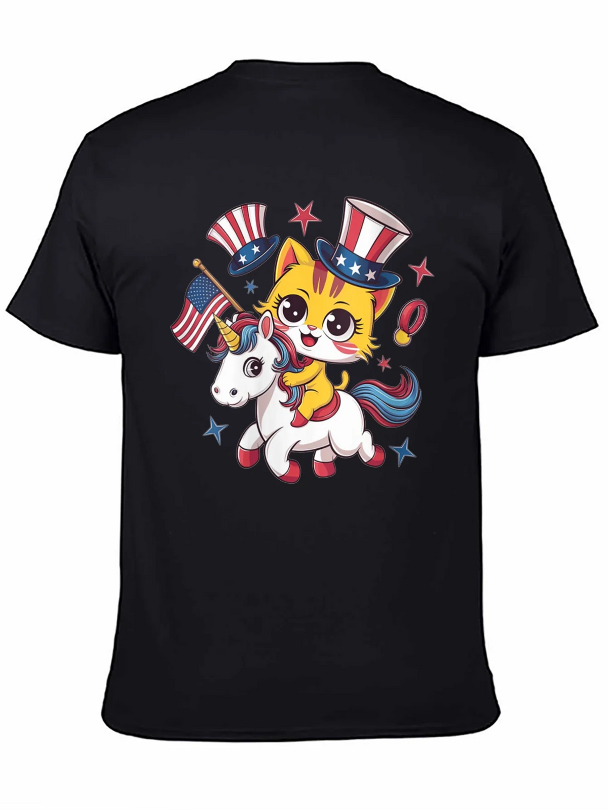 Patriotic Cat Riding Unicorn T-Shirt product image 4