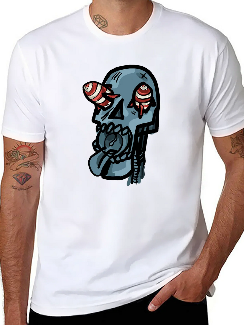 Skull Graphic Print Black T-Shirt product image 7