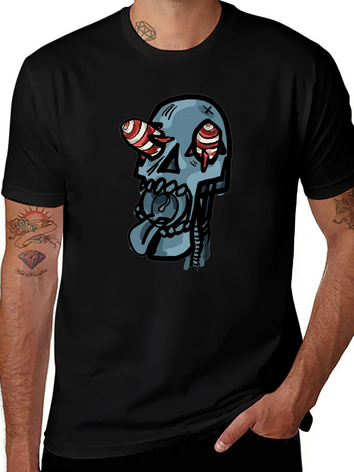 Skull Graphic Print Black T-Shirt product image 1