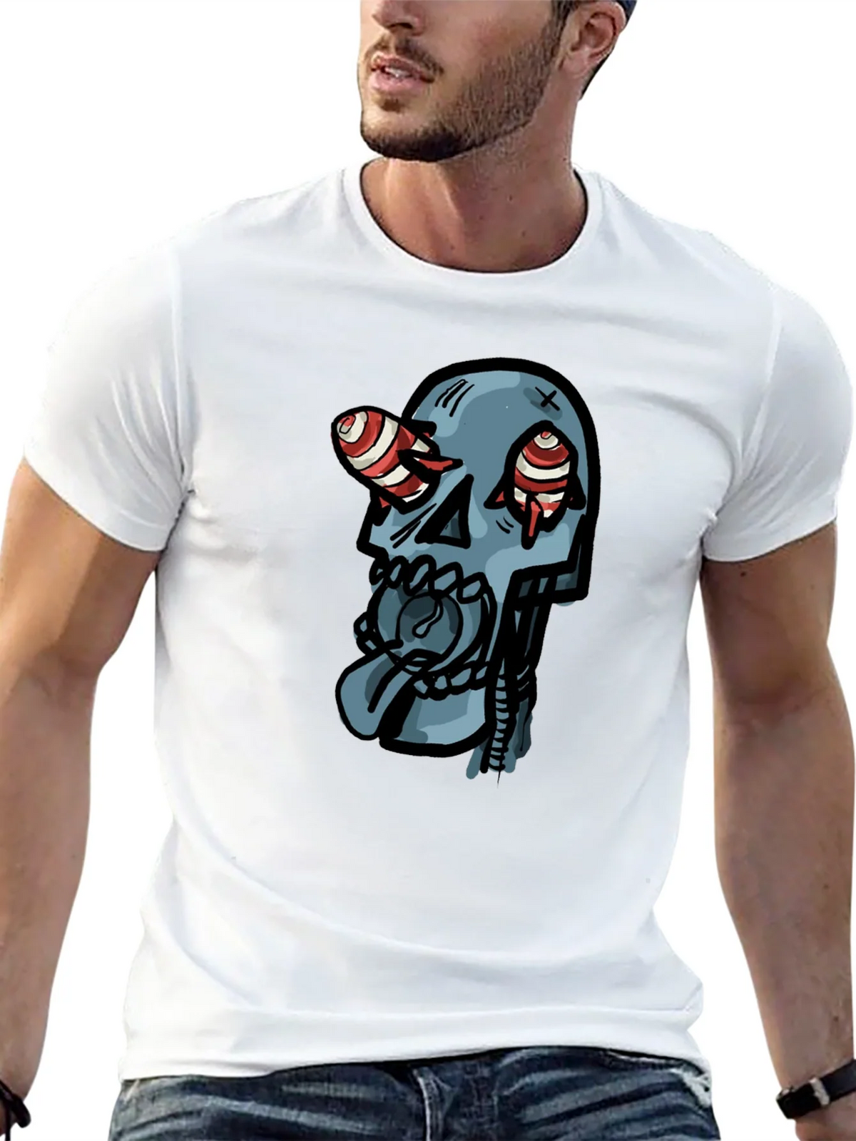 Skull Graphic Print Black T-Shirt product image 12