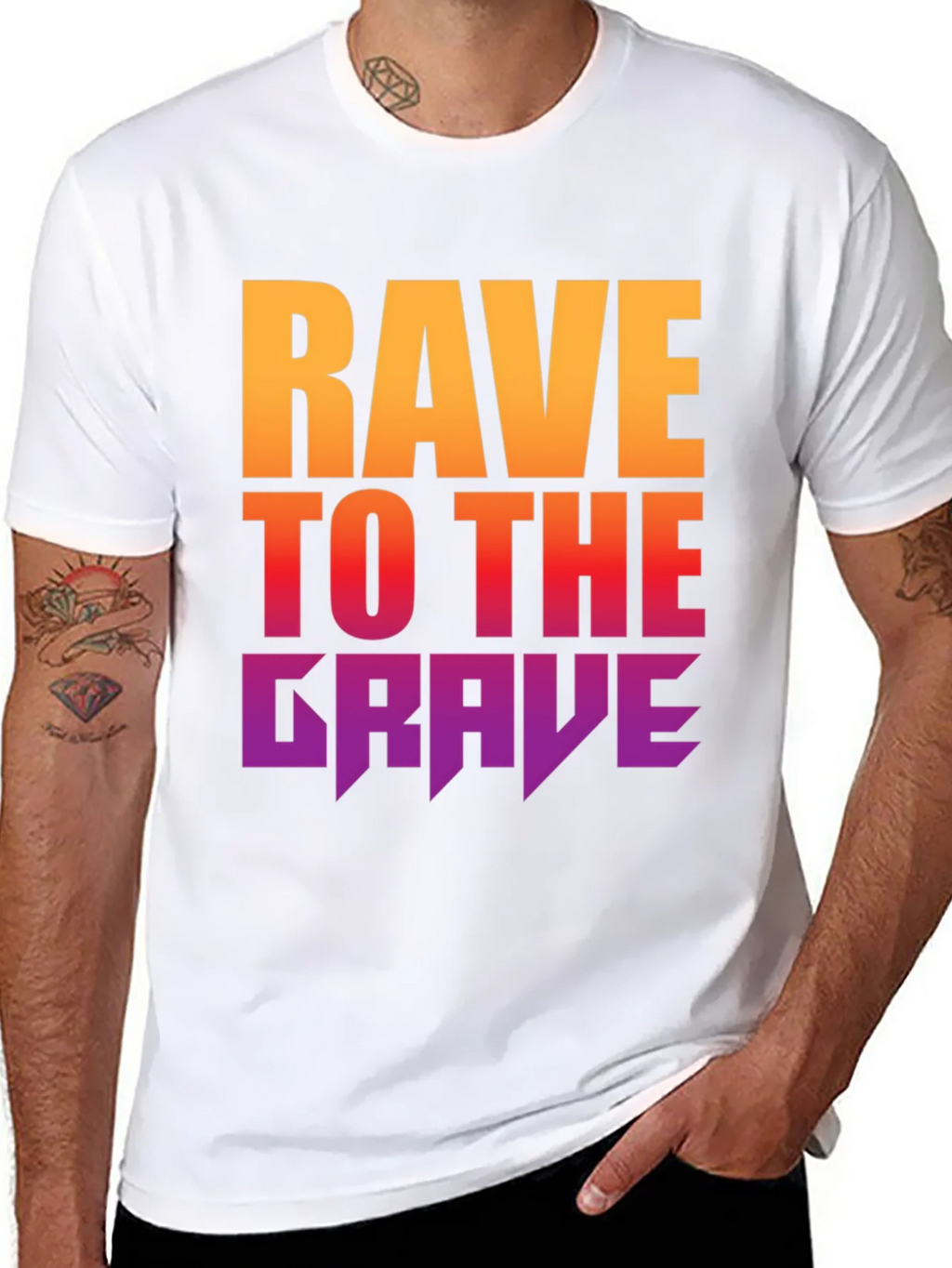 Rave to the Grave Graphic Tee - Bold Gradient Design product image 7