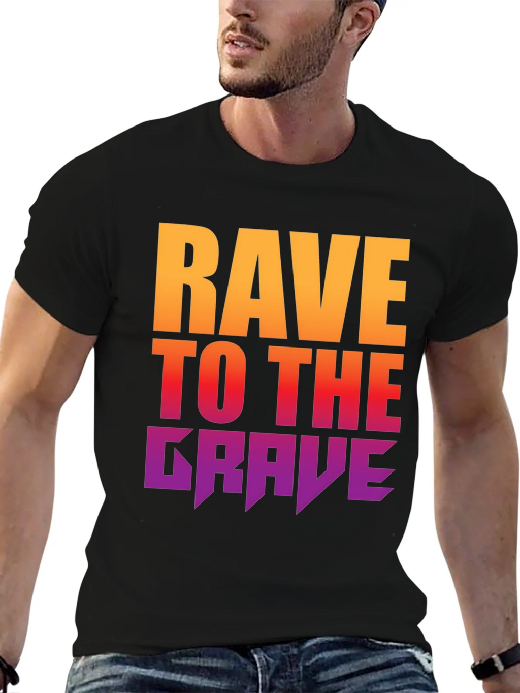 Rave to the Grave Graphic Tee - Bold Gradient Design product image 6