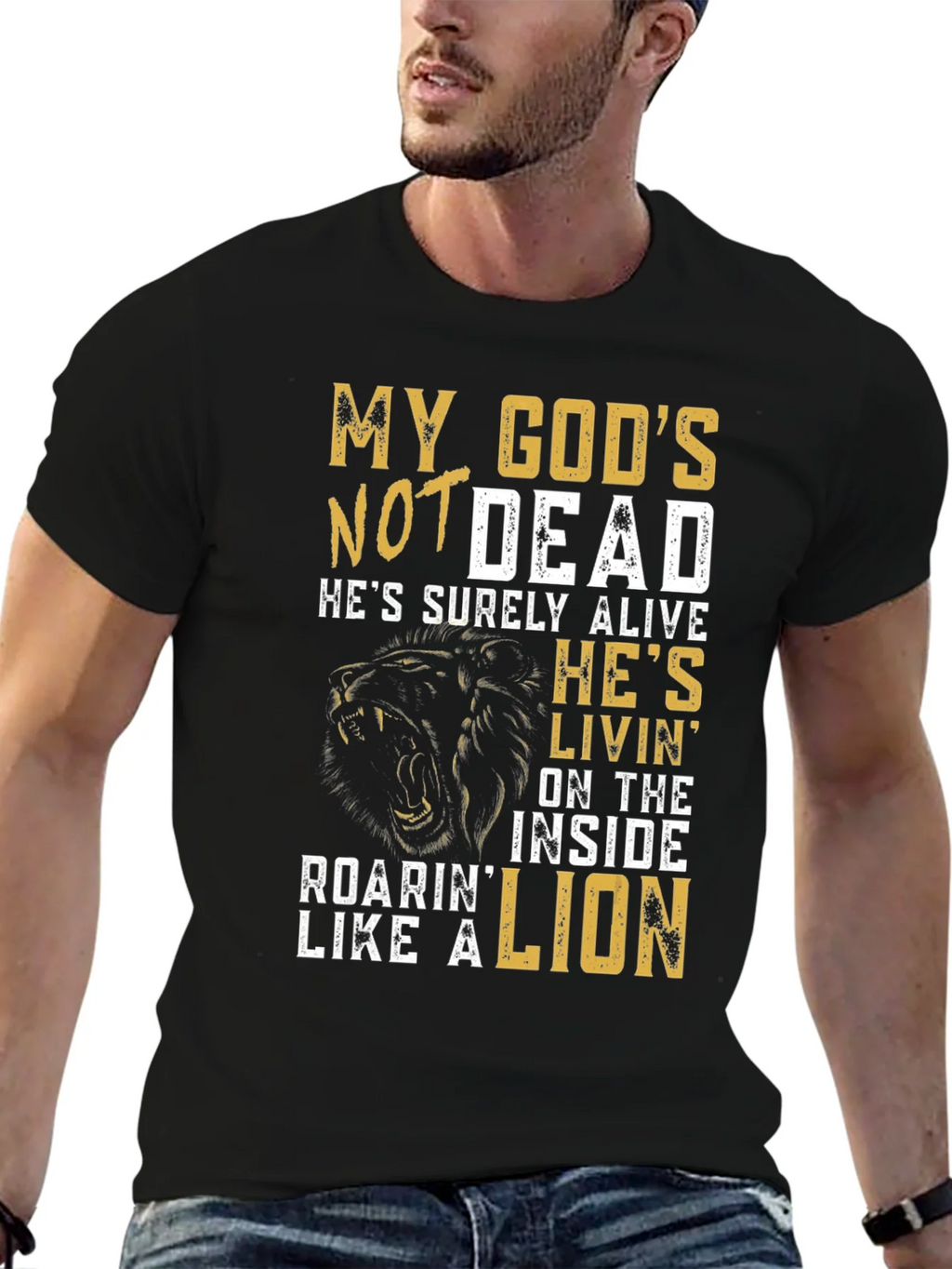 My Gods Not Dead Lion Graphic T-Shirt product image 6