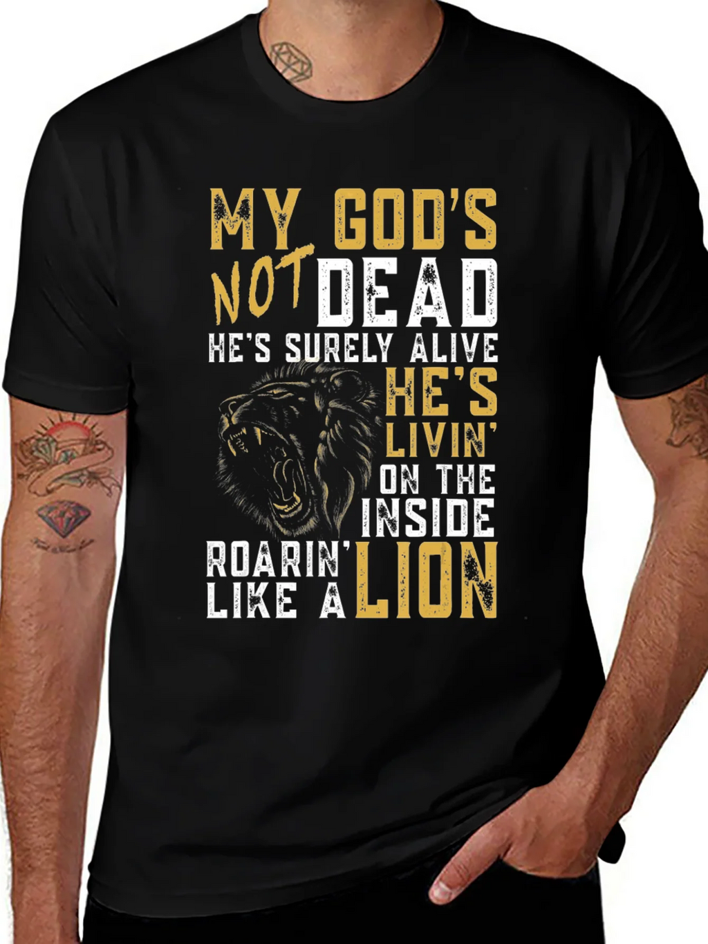 My Gods Not Dead Lion Graphic T-Shirt product image 1