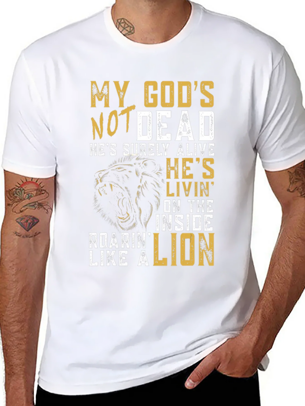 My Gods Not Dead Lion Graphic T-Shirt product image 7