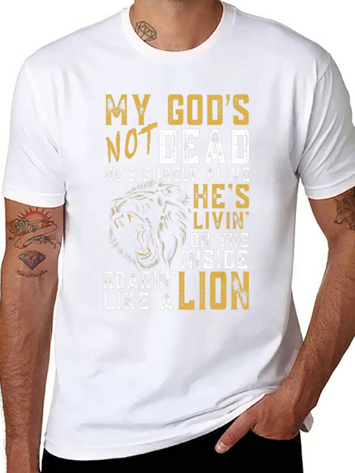 My Gods Not Dead Lion Graphic T-Shirt product image 7