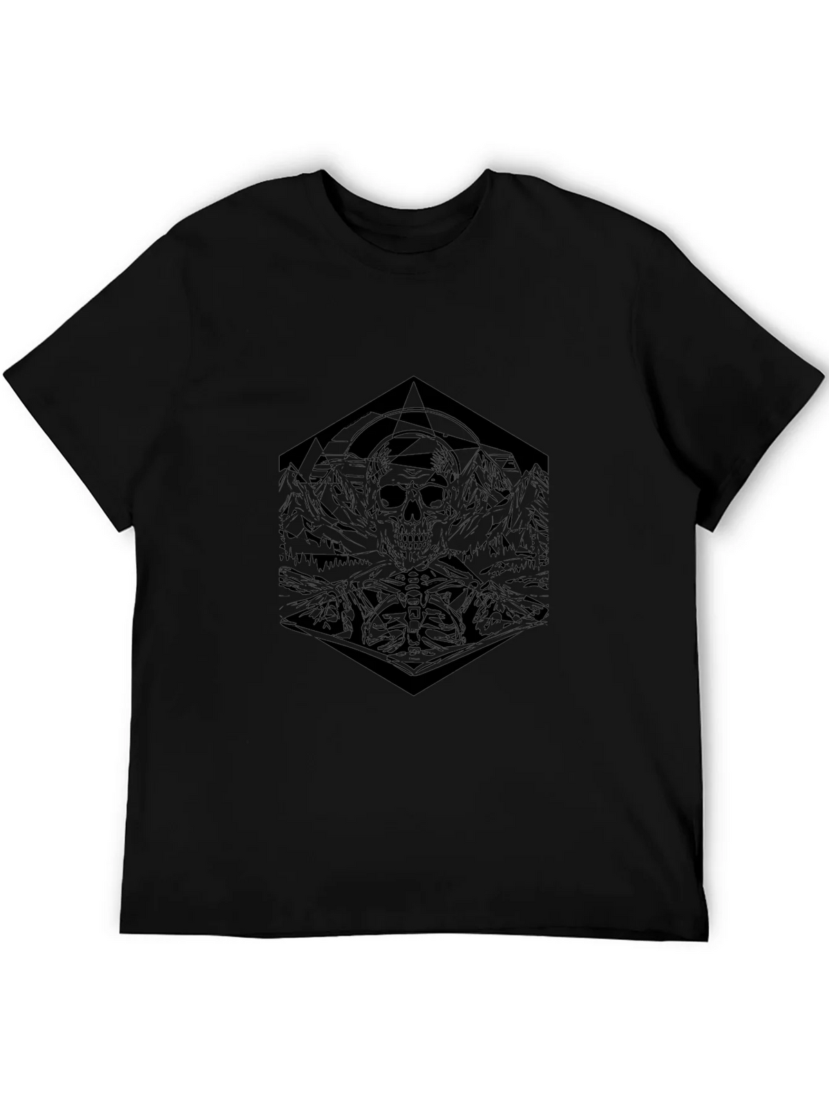 Geometric Skull Graphic Tee - Dark & Edgy Design product image 5