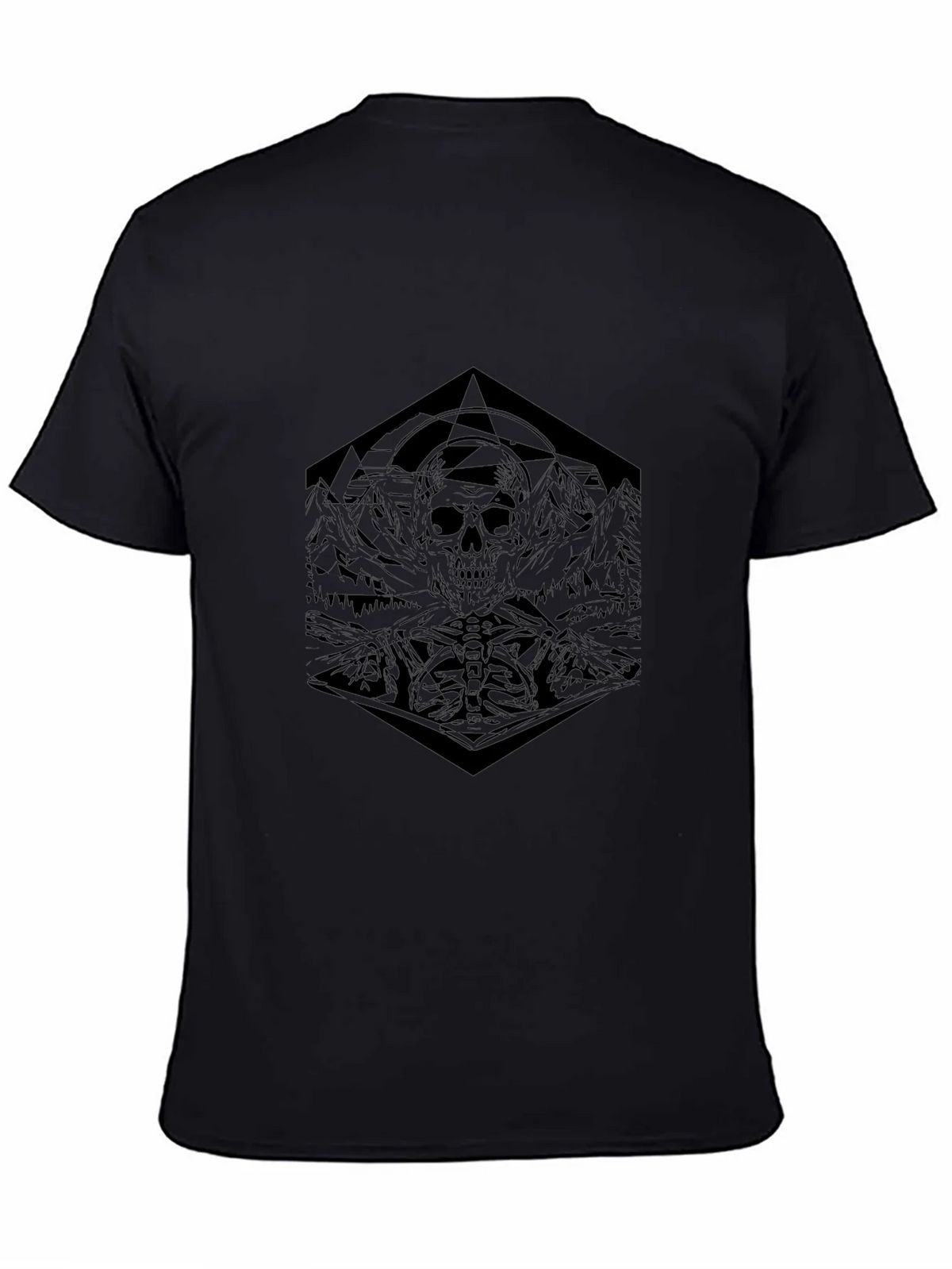 Geometric Skull Graphic Tee - Dark & Edgy Design product image 4