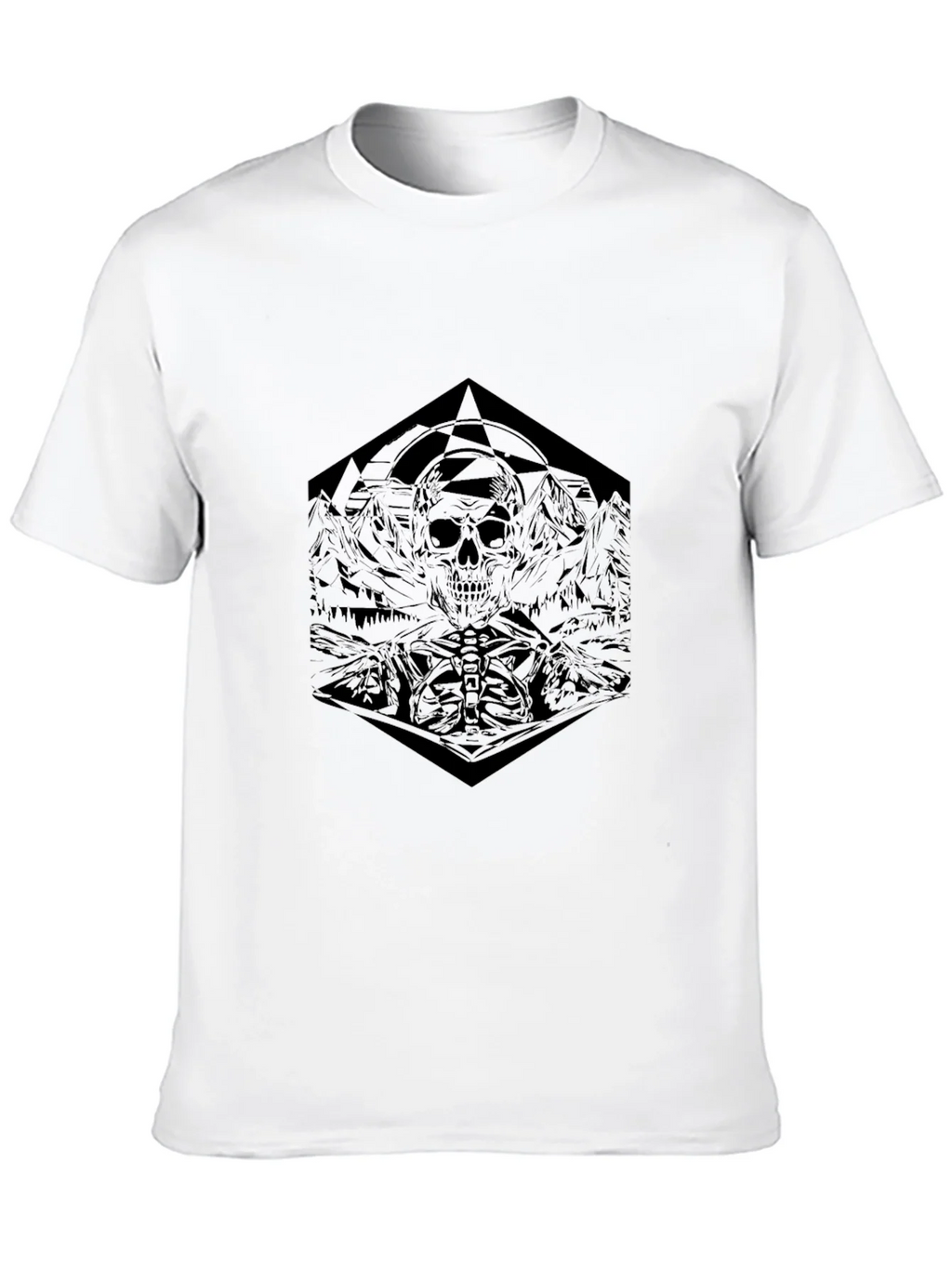 Geometric Skull Graphic Tee - Dark & Edgy Design product image 9
