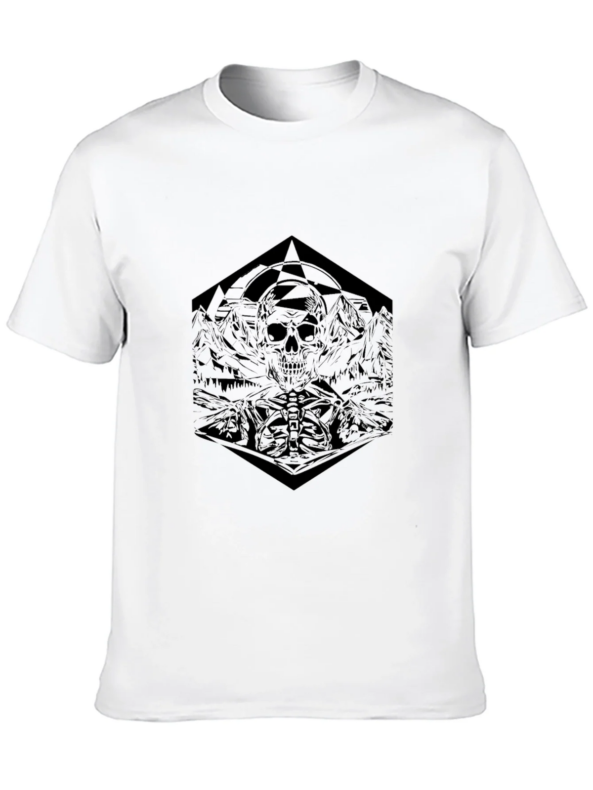 Geometric Skull Graphic Tee - Dark & Edgy Design product image 9