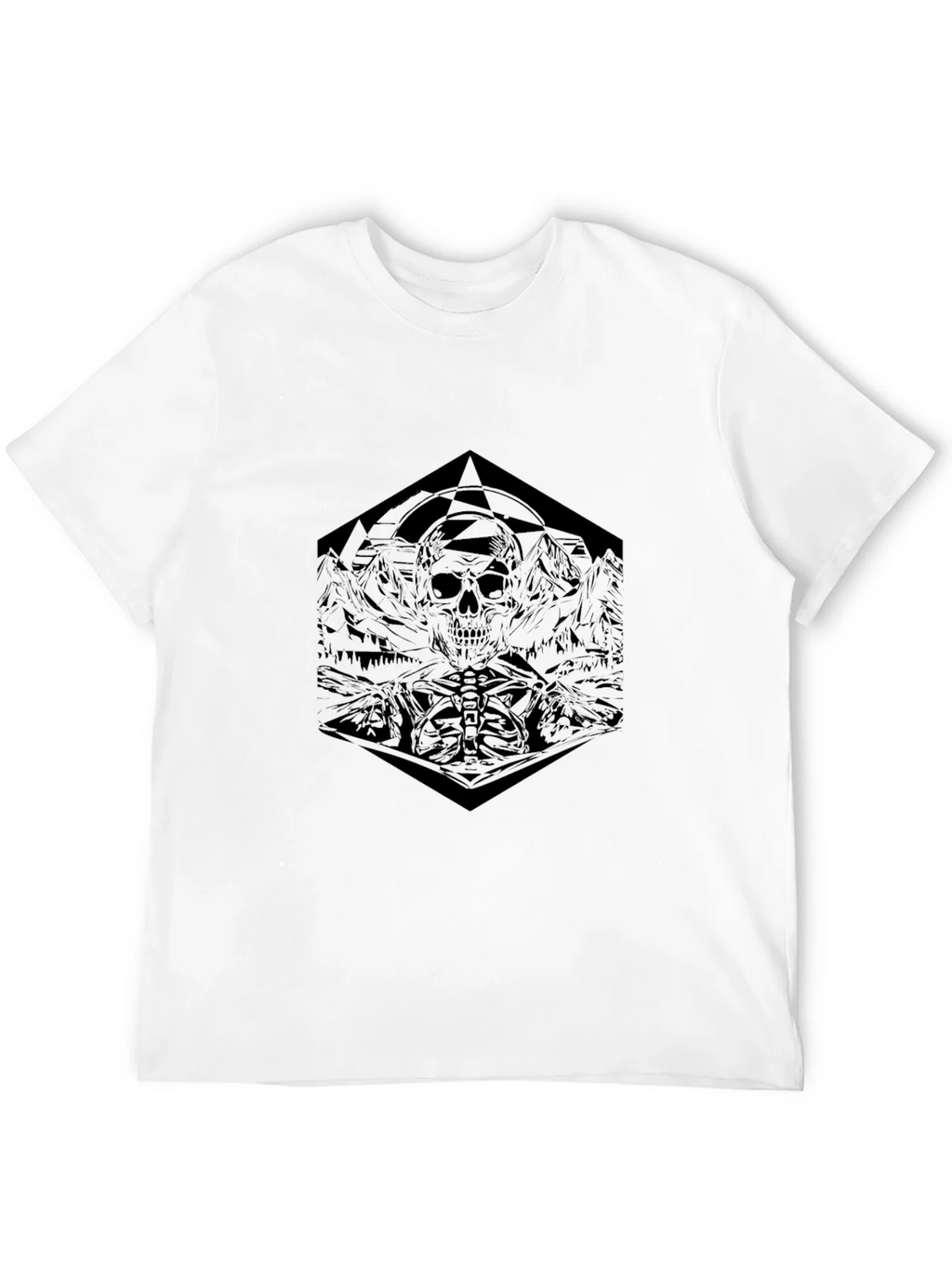 Geometric Skull Graphic Tee - Dark & Edgy Design product image 11
