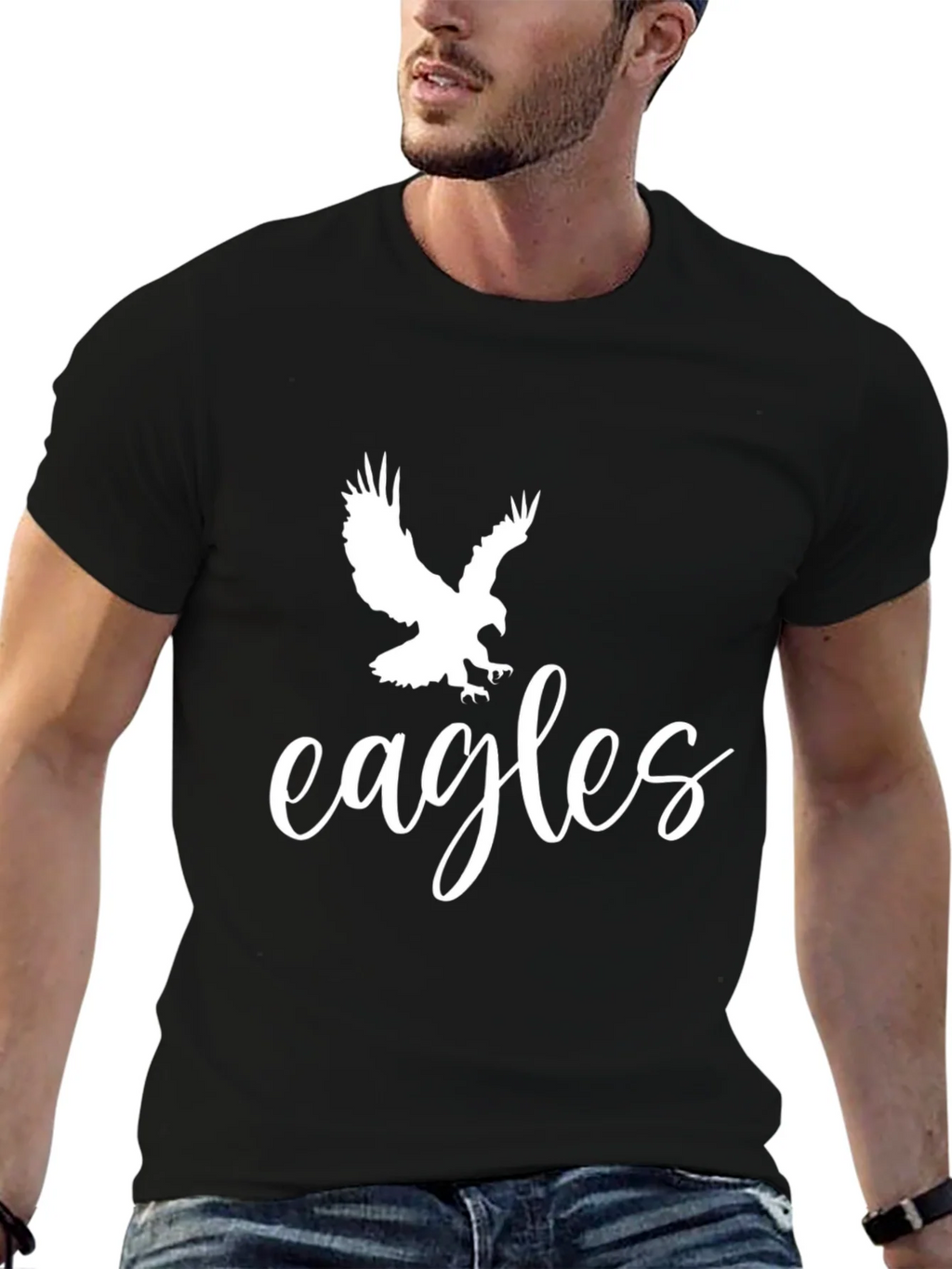 Eagles Graphic Tee - Black Cotton T-Shirt product image 6