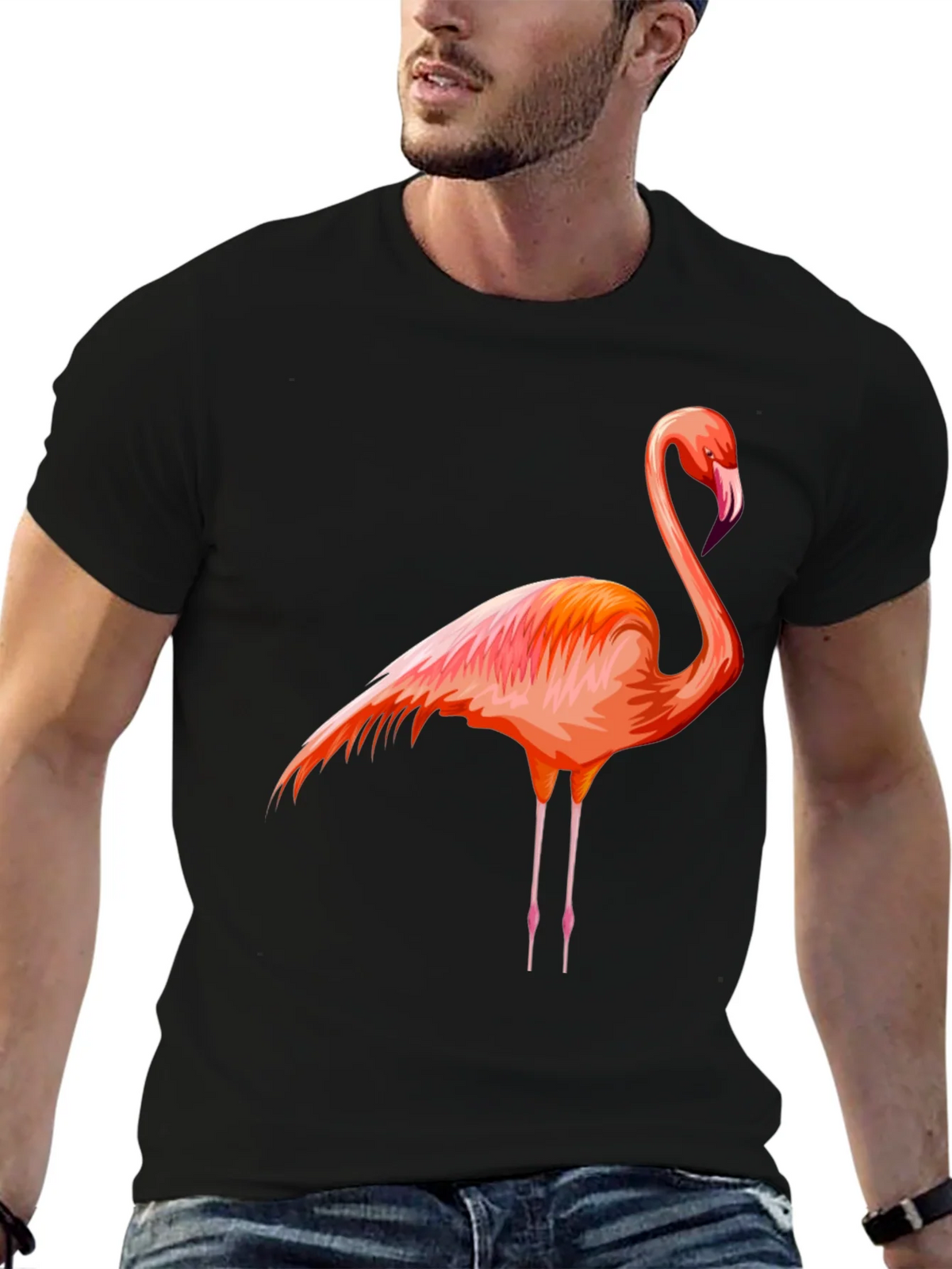 Flamingo Graphic Tee - Black Cotton Comfort product image 6