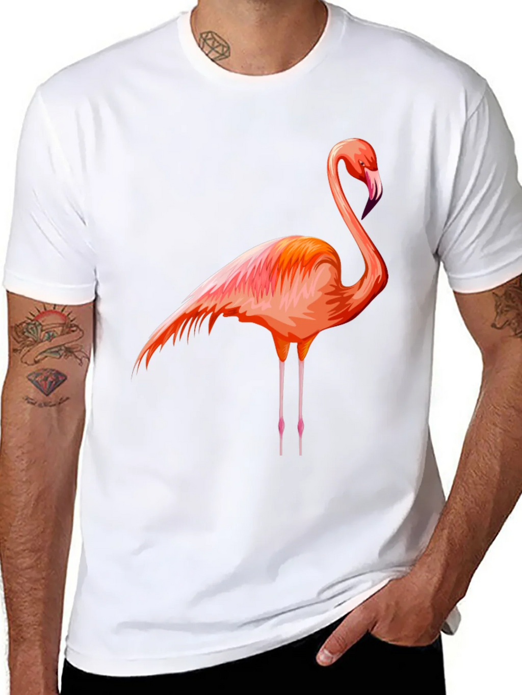 Flamingo Graphic Tee - Black Cotton Comfort product image 7