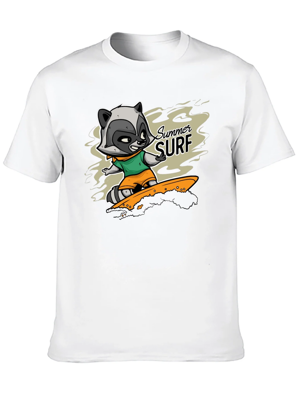 Raccoon Summer Surf Graphic T-Shirt product image 9