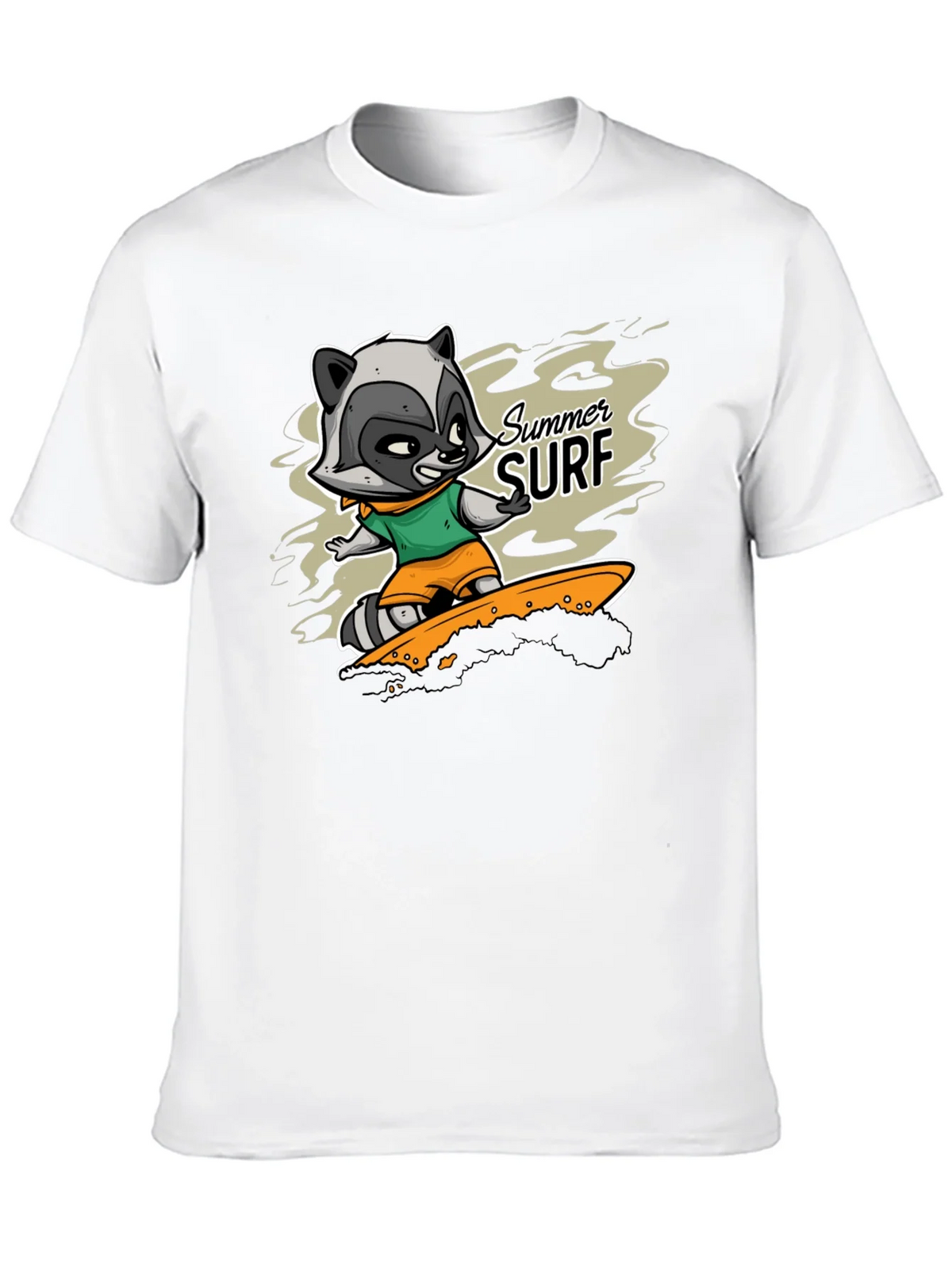 Raccoon Summer Surf Graphic T-Shirt product image 9