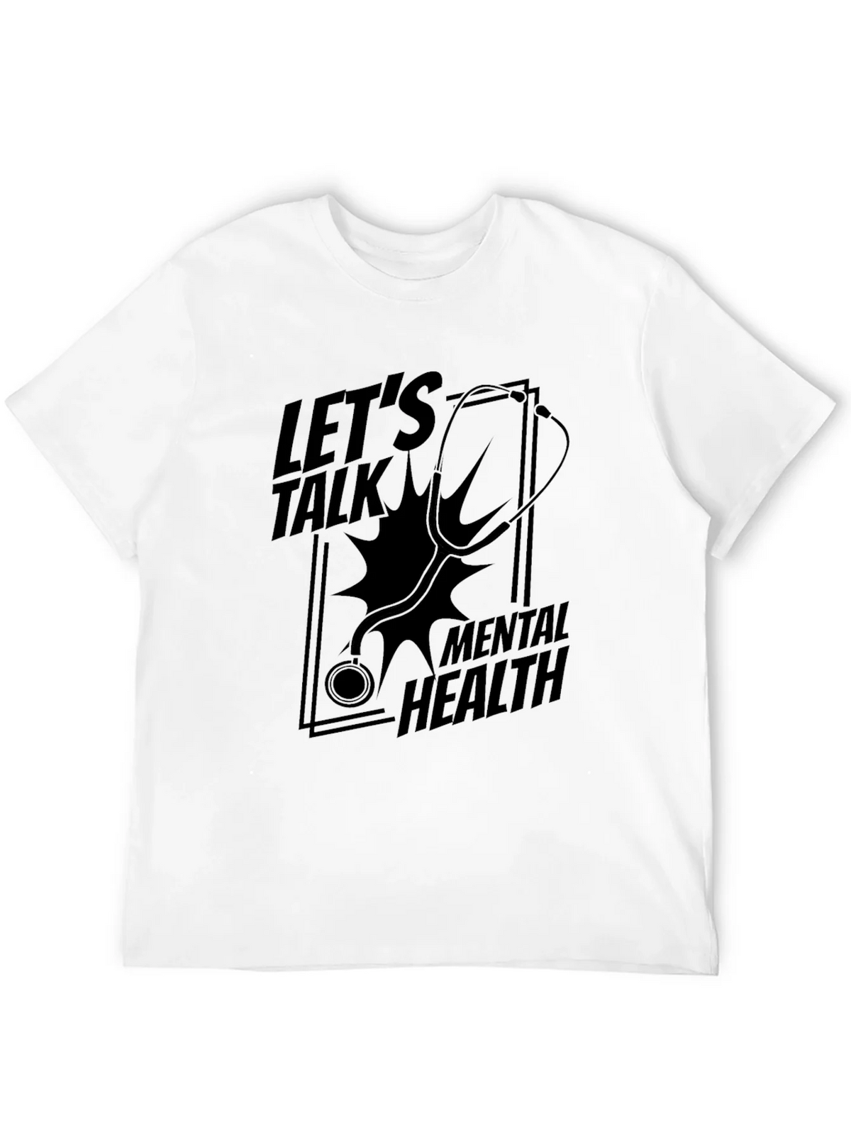 Lets Talk Mental Health Black Graphic T-Shirt product image 11